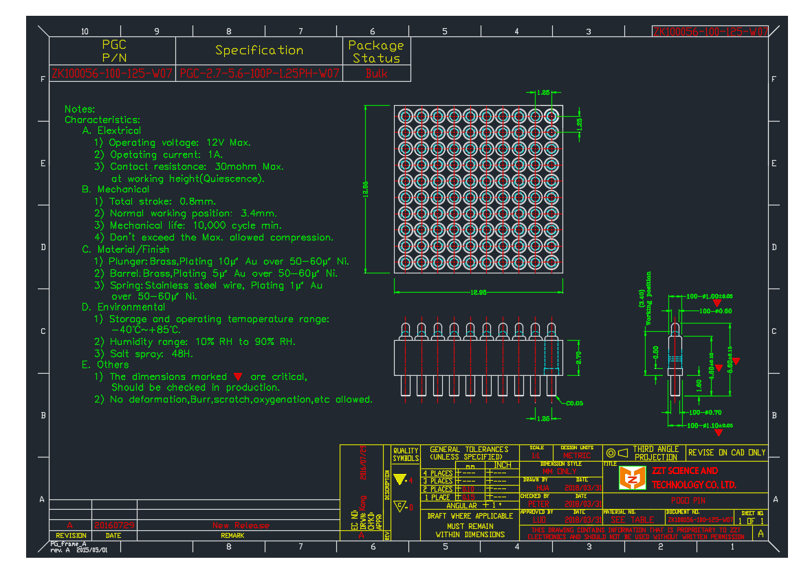 100 Pin Pogo Pin Connector