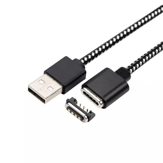 4Pin USB Sib Nqus Pogo Pin Charging Cable